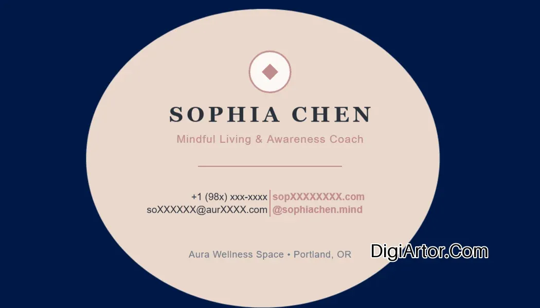 Editable Arch Style Meditation Coach Business (Visiting) Card Editable Template Reference Image