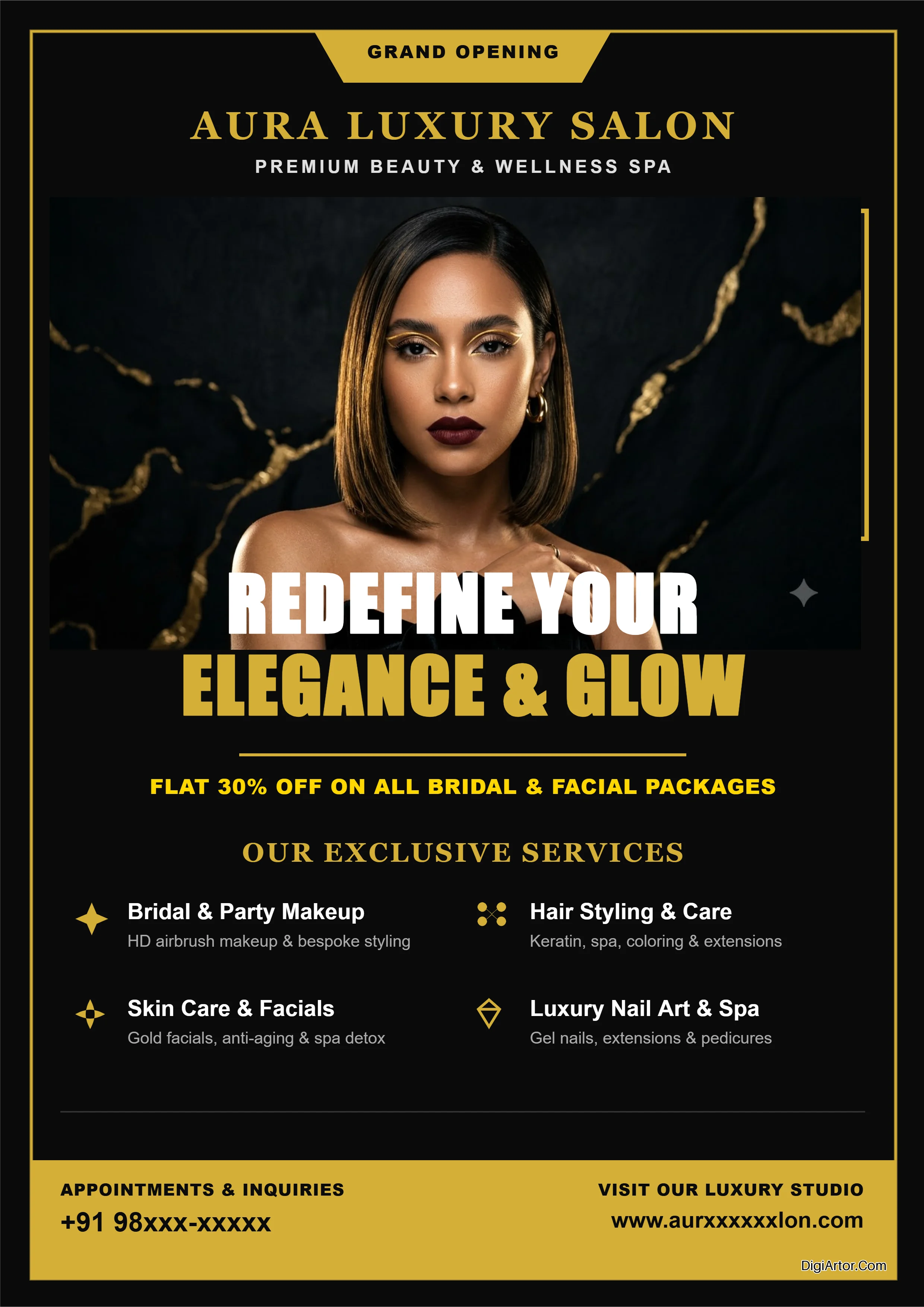 Beauty Parlour Poster Customizer Editable Template Reference Image