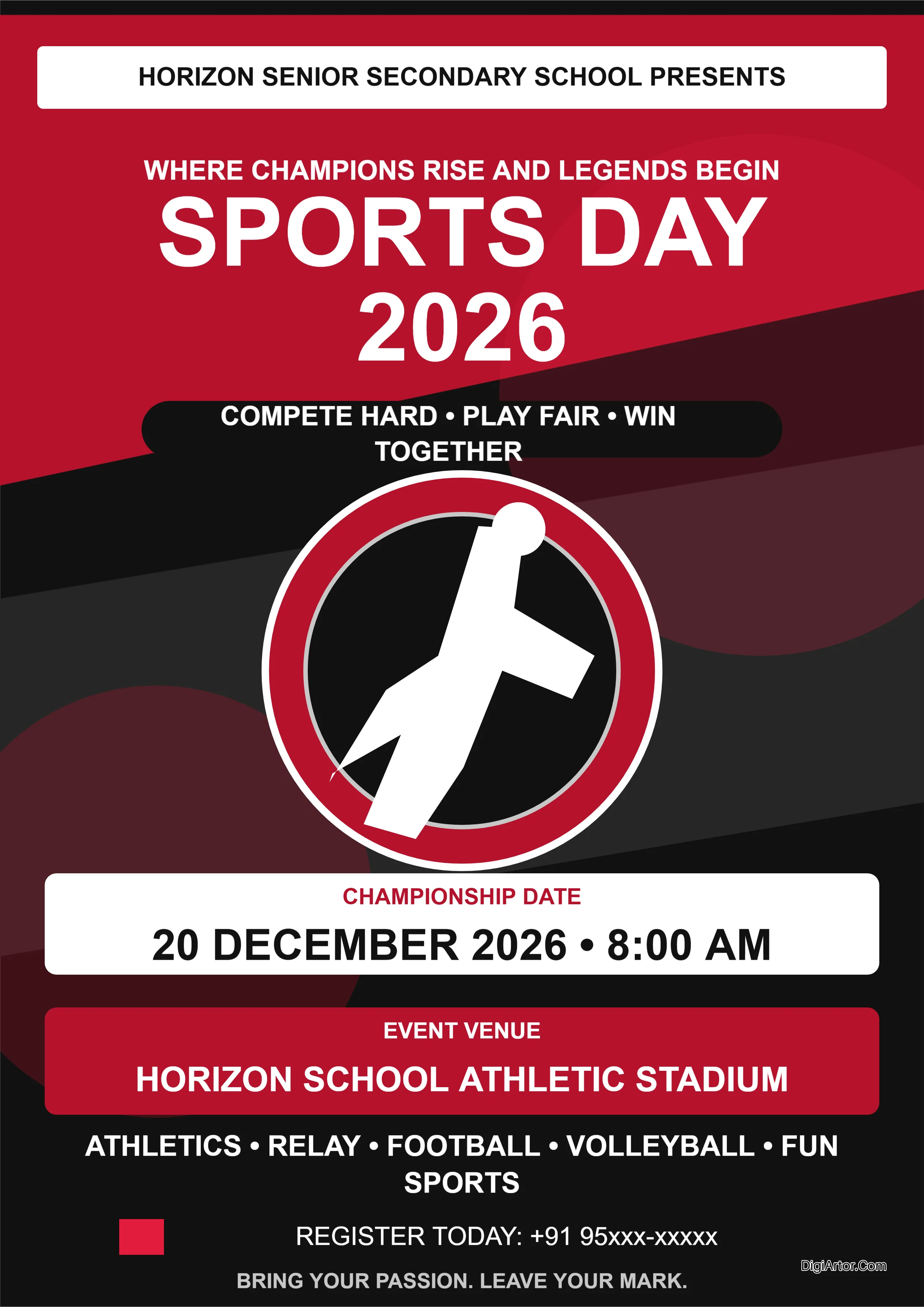 Customize a Powerful Sports Day Poster Online and Inspire Every Athlete Editable Template Reference Image