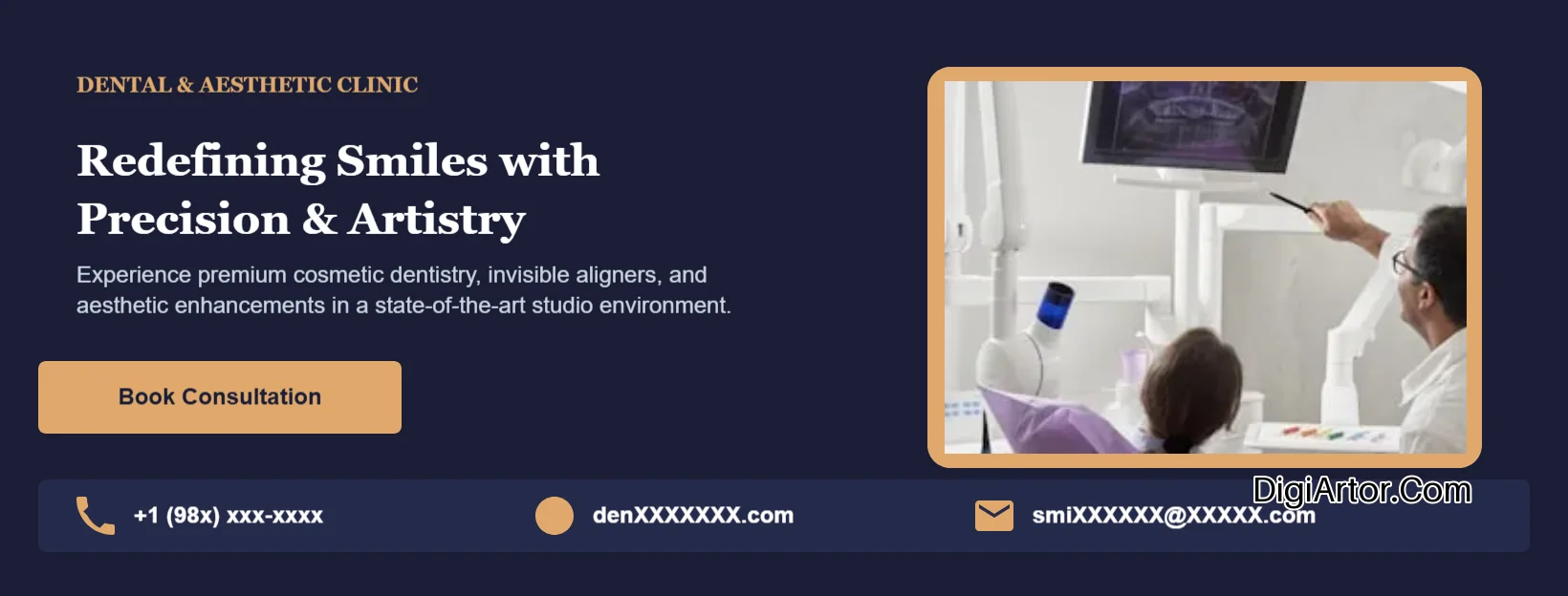 Aesthetic Dental Clinic Banner Template - Edit Online Editable Template Reference Image