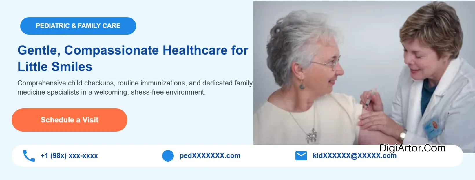 Family & Pediatric Clinic Banner - Customize Online Editable Template Reference Image