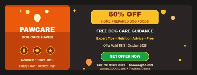 Dog Care Shop Banner Editable Template Reference Image